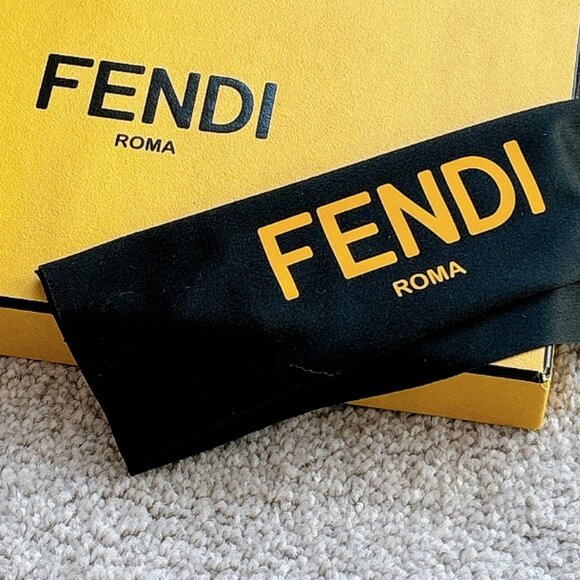 BRAND NEW FENDI BOX, GLASSES WIPE, CARD - Picture 2 of 5